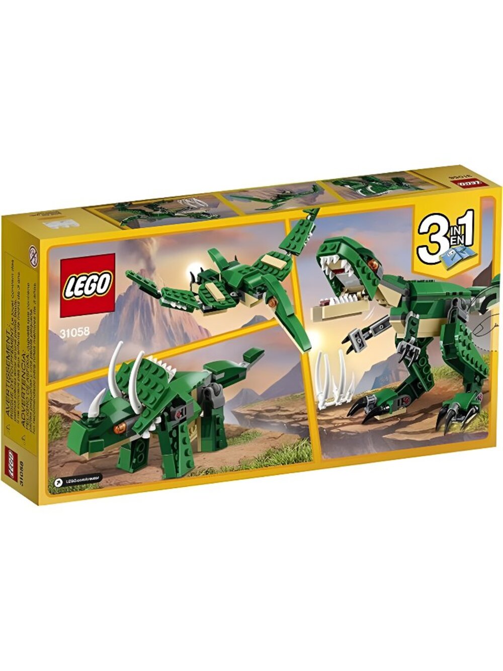 LEGO Creator 3in1 Mighty Dinosaurs 31058 Building Toy Set for Kids (174 Pieces)